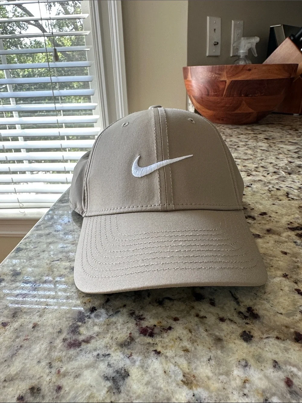 Nike Beige Swoosh Baseball Cap with White Logo